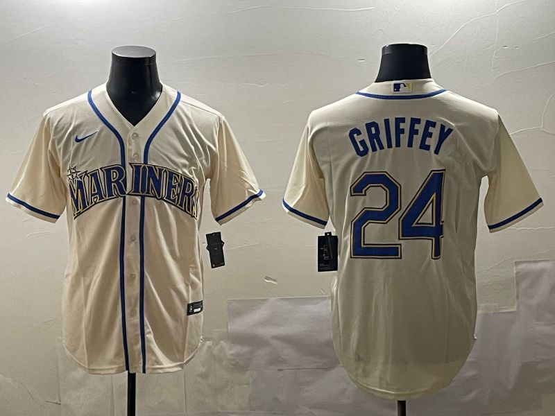 Men Seattle Mariners #24 Griffey Cream Game 2025 Nike MLB Jersey style 1